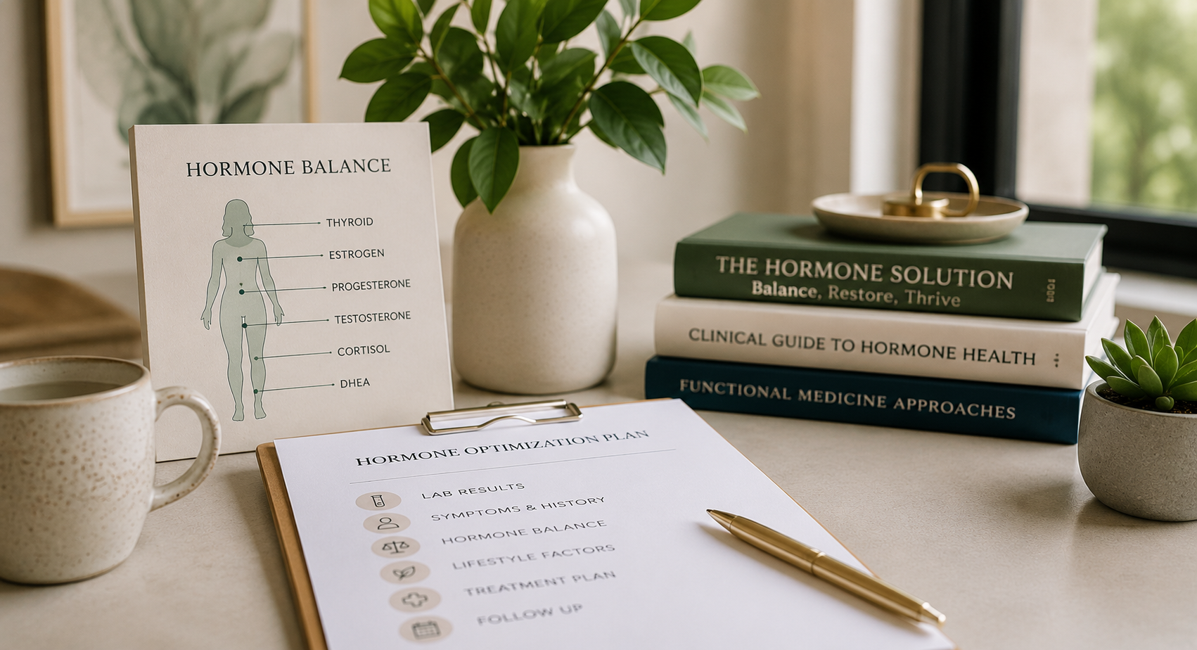 Provider reviewing laboratory results and hormone reference ranges