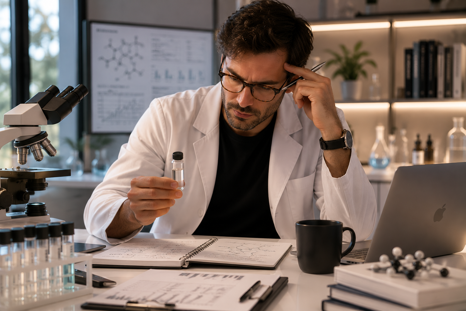 Provider reviewing peptide sourcing and compliance information
