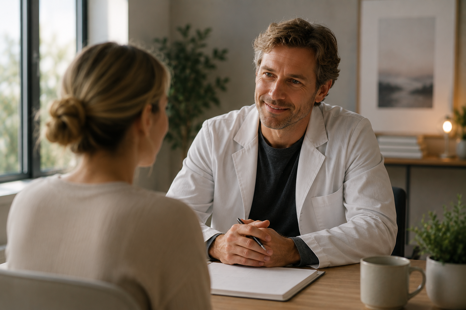 Healthcare provider following up with a patient